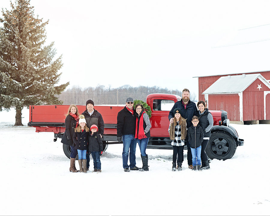 Columbia City Photographer, Winter Family Portraits, Family Portraits with old truck
