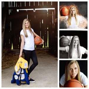 Senior basketball portraits, senior girl portraits, Columbia City Photographer