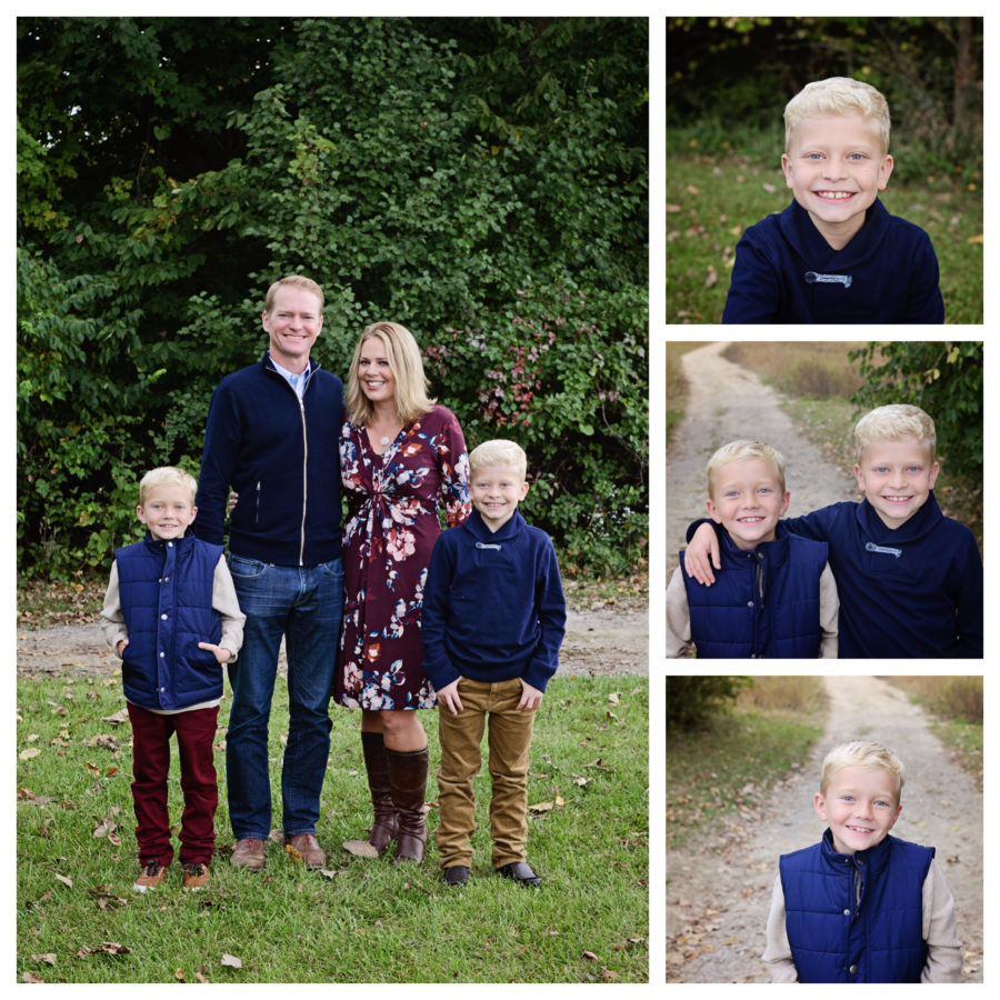 Fall Family portraits, family of 4 portraits, family portraits with boys