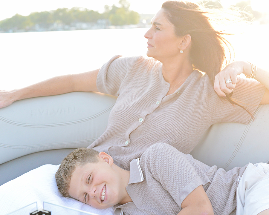 Family portraits on a boat